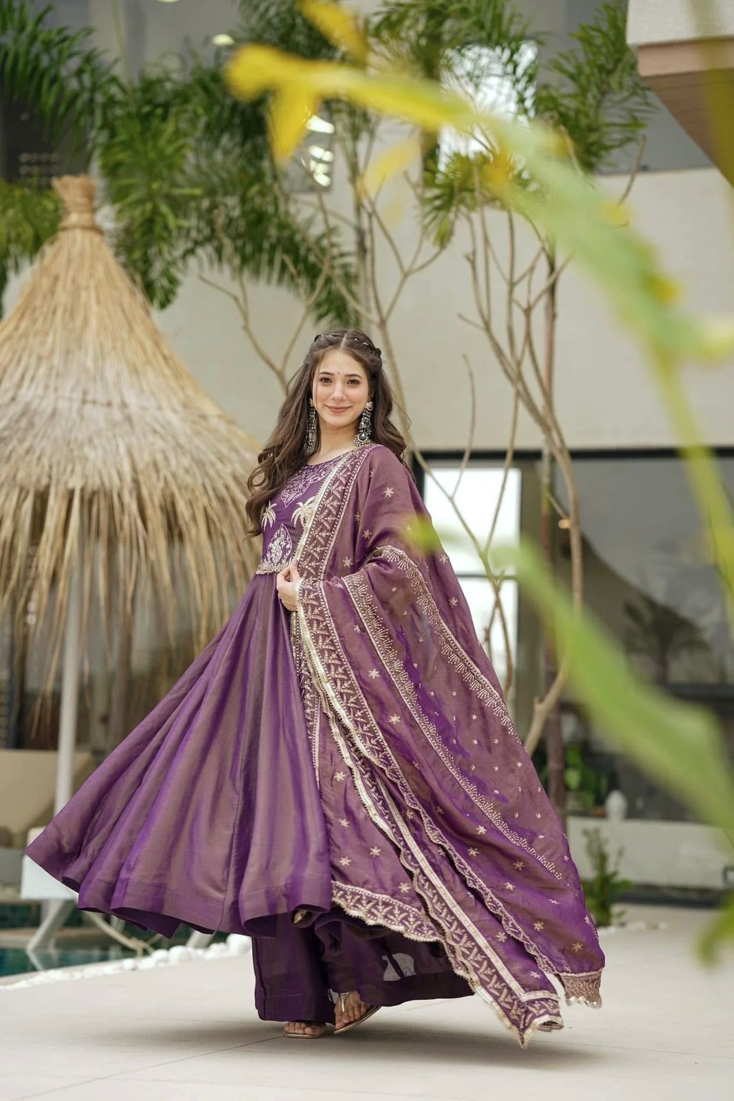 Designer partywear Gown with Dupatta