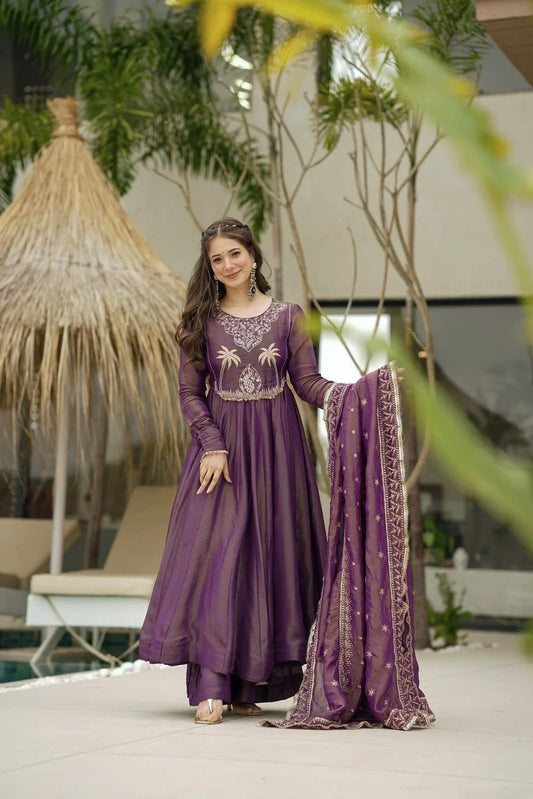 Designer partywear Gown with Dupatta