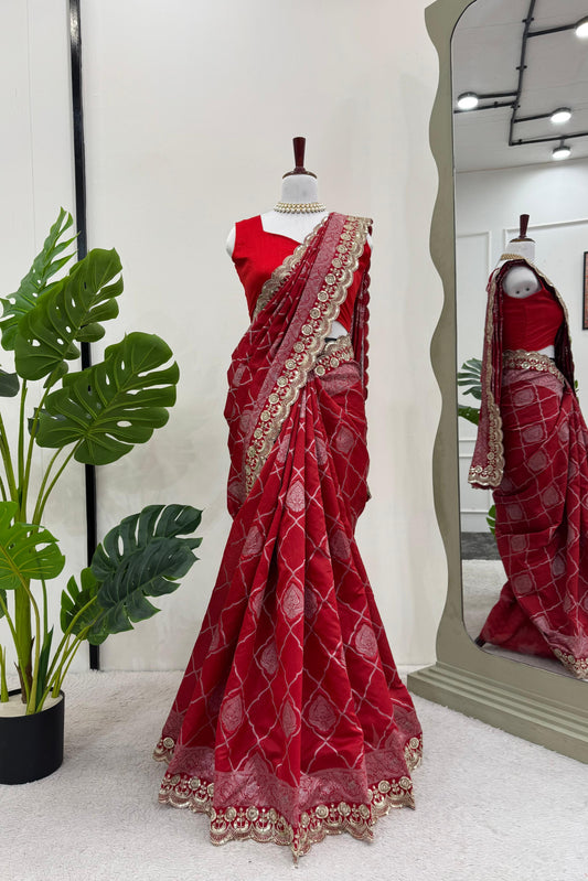 Beautiful Designer Saree on Kota Silk Fabric