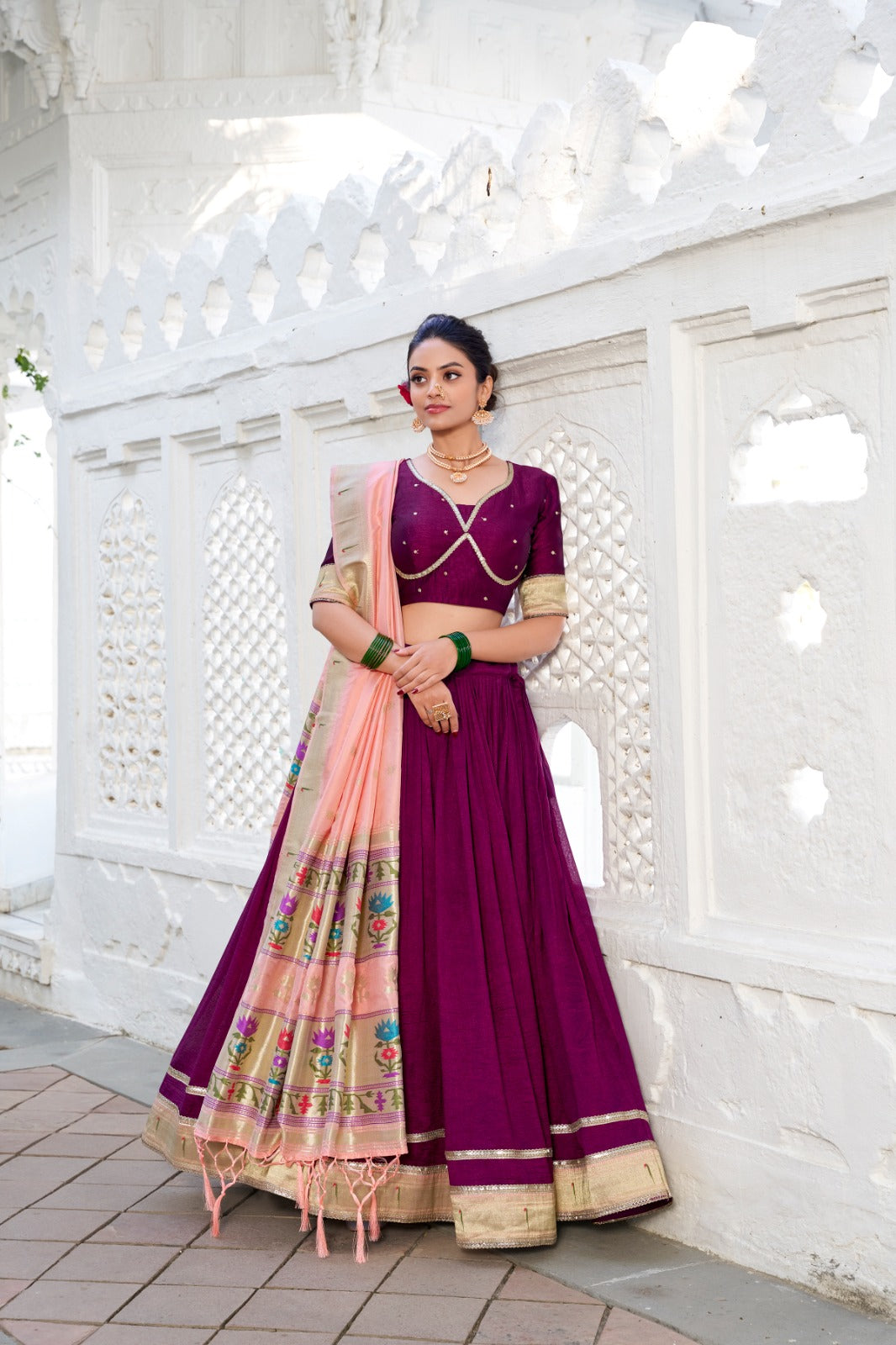 Vichitra Silk Lehenga Set