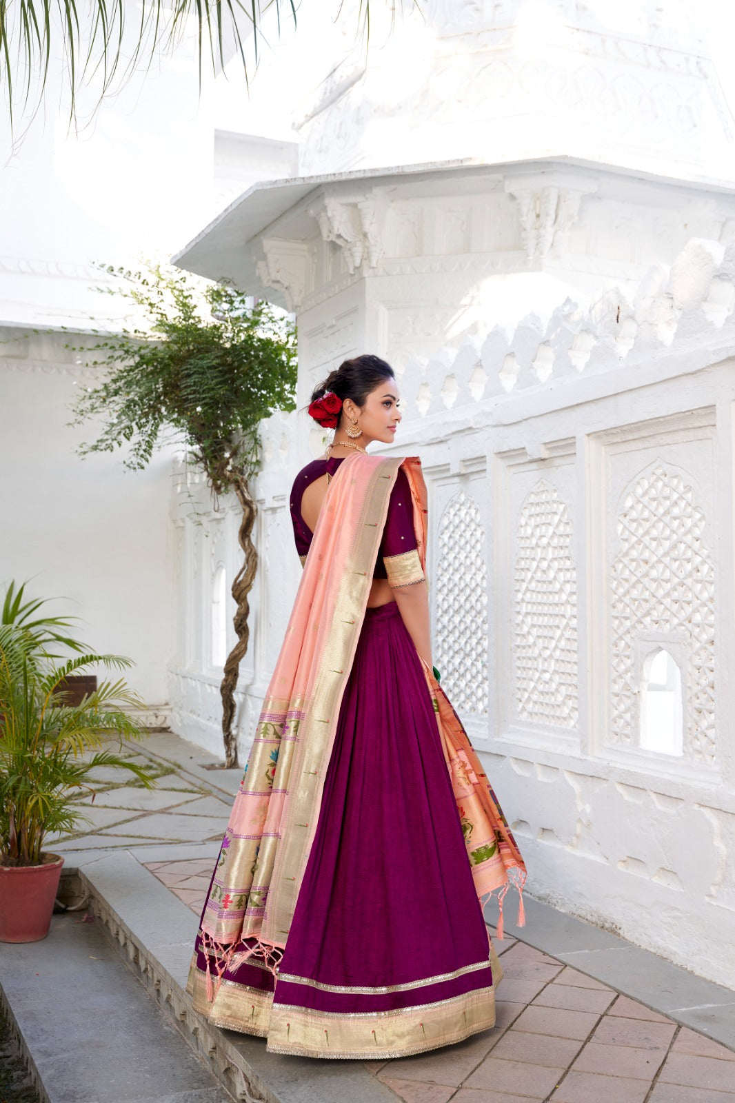 Vichitra Silk Lehenga Set