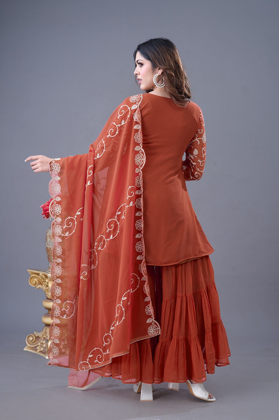 Designer Partywear Top-Shahara and Dupatta