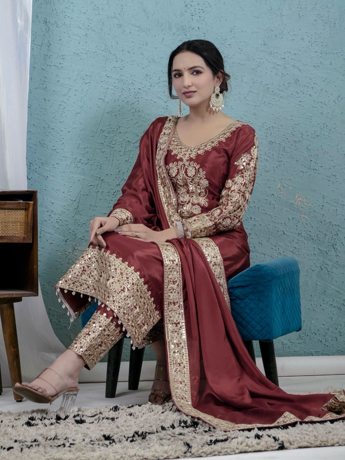 Traditional Indian Kurti Set With Dupatta